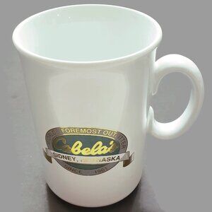 Cabela's Logo  4.5" Diner Style White Coffee Mug Cup Collectible Sidney Nebraska